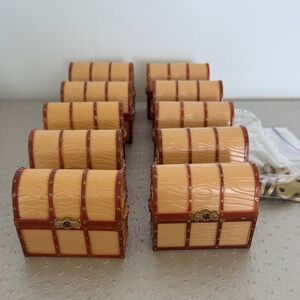 Set of 10 Miniature Tan and Brown Treasure Chests